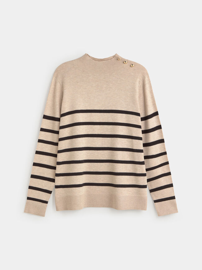 JERSEY PERKINS BOTONES Beige Tostado