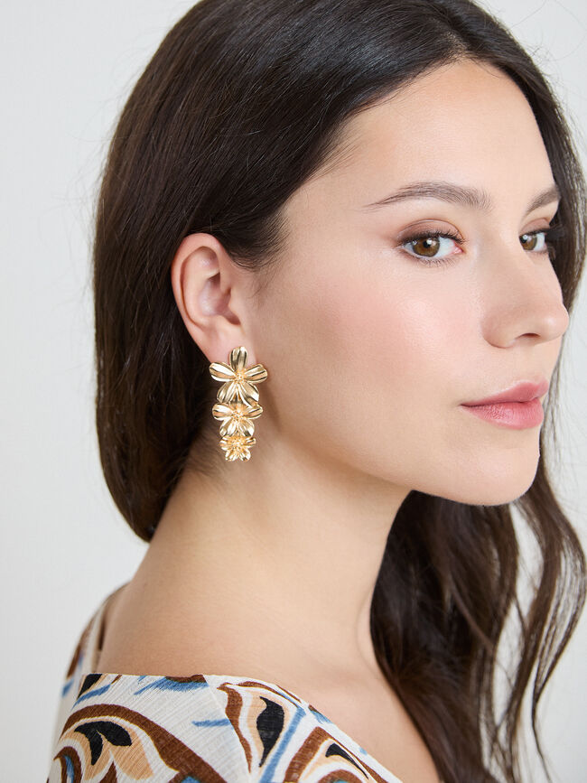 PENDIENTES CASCADA FLOR Oro