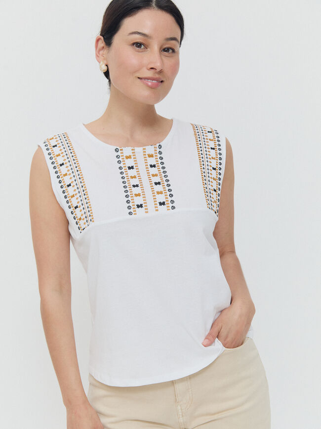 TOP BORDADO Blanco Optico