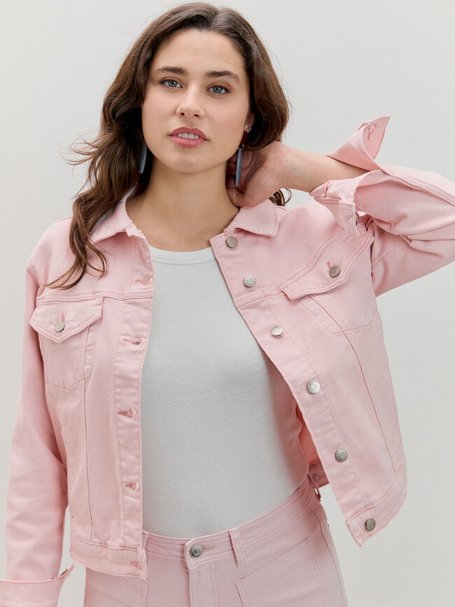 CAZADORA VAQUERA BASICA Rosa