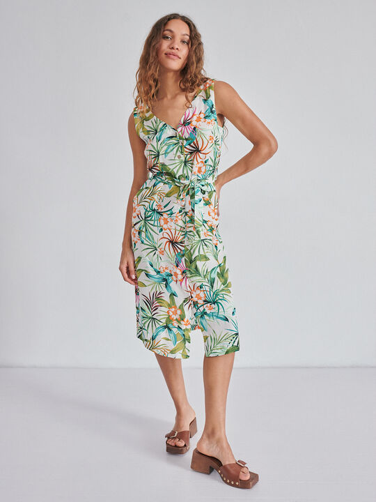 VESTIDO CAMISERO MIDI Blanco Optico image number null