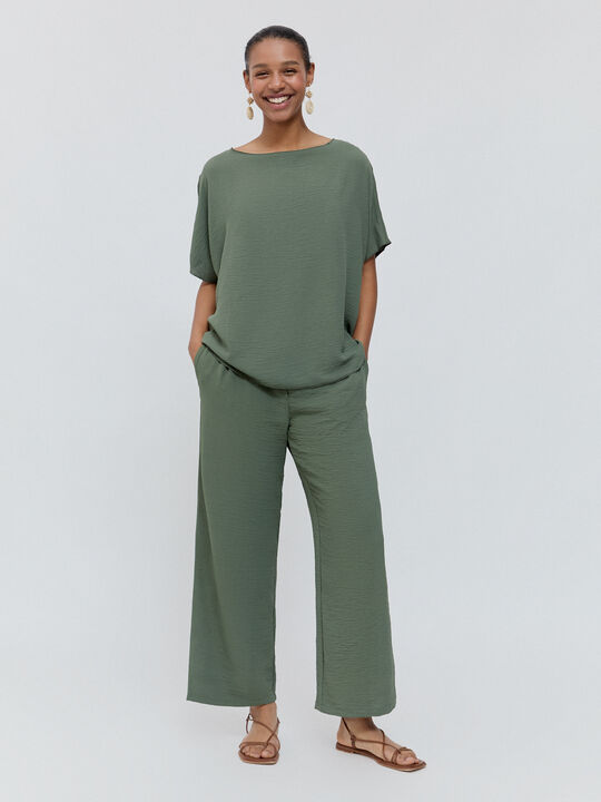 BLUSA NUDO Verde oscuro image number null