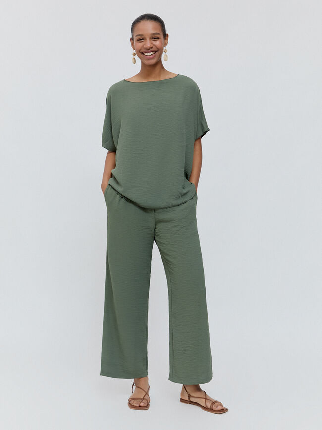 BLUSA NUDO Verde oscuro