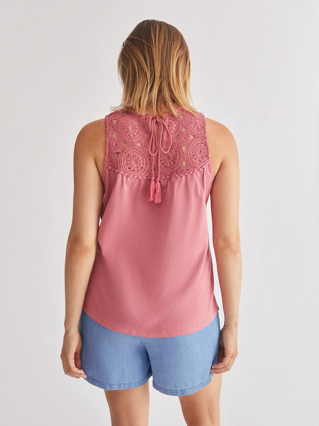 TOP CROCHET Naranja Sunset