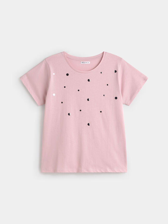 CAMISETA ESPEJOS REDONDOS Rosa Pastel