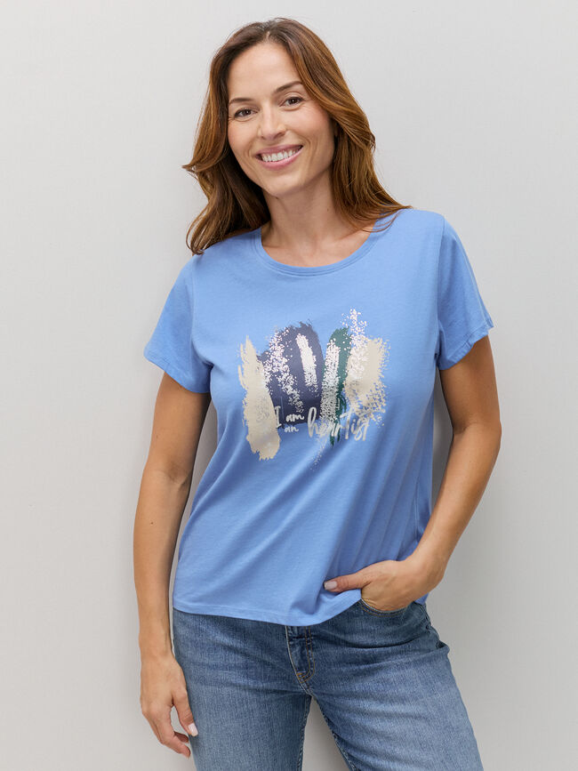 CAMISETA PINCELADAS ARTE Cobalto