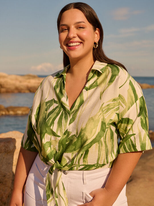 CAMISA ESTAMPADA NUDO Crudo image number null
