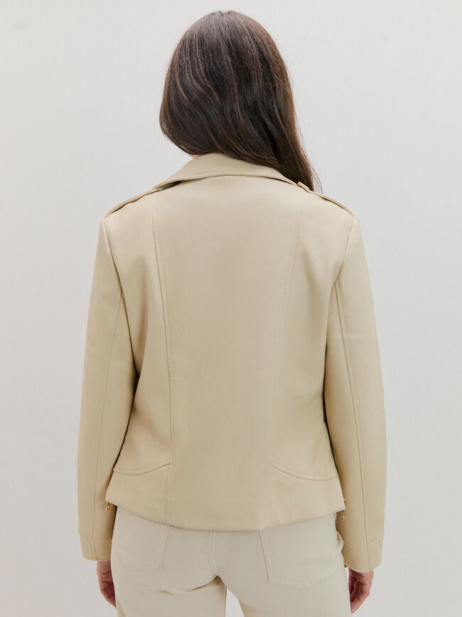 CAZADORA CREMALLERA CRUZADA Crudo