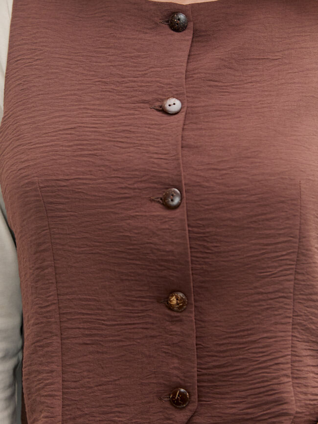 CHALECO BOTONES PEQUE&Ntilde;OS Marron Medio