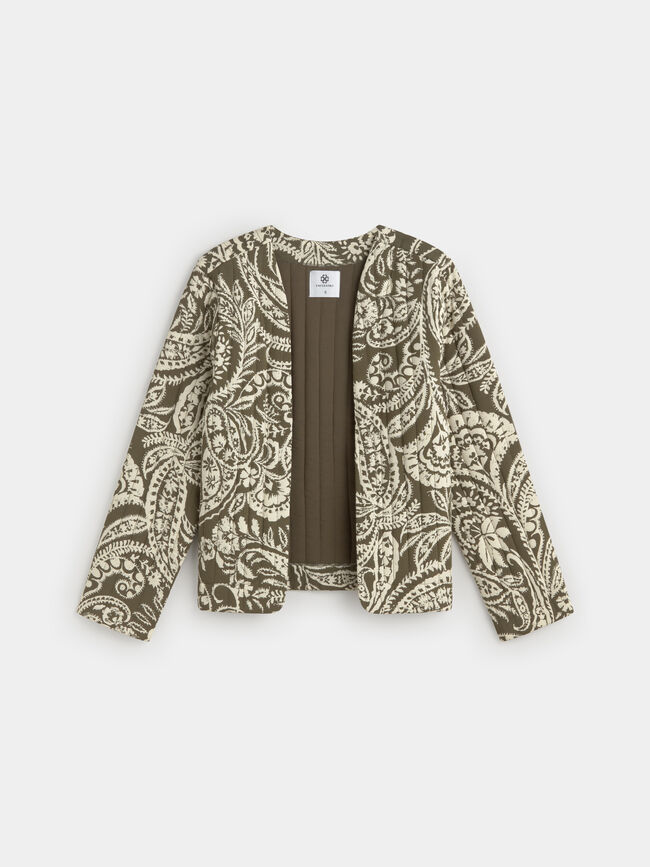CHAQUETA ACOLCHADA PRINT Kaki