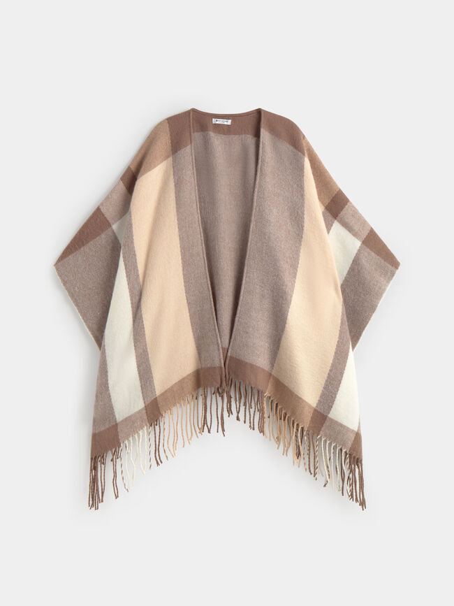 PONCHO MULTICOLOR RAYAS Crudo