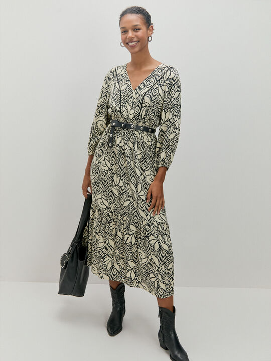 VESTIDO ESTAMPADO CANESU Negro image number null