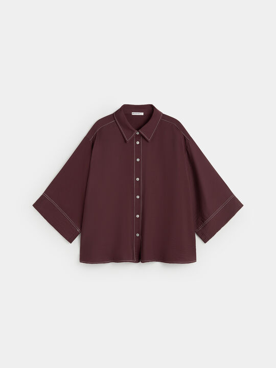 CAMISA DOBLADILLO MANGA Marron image number null