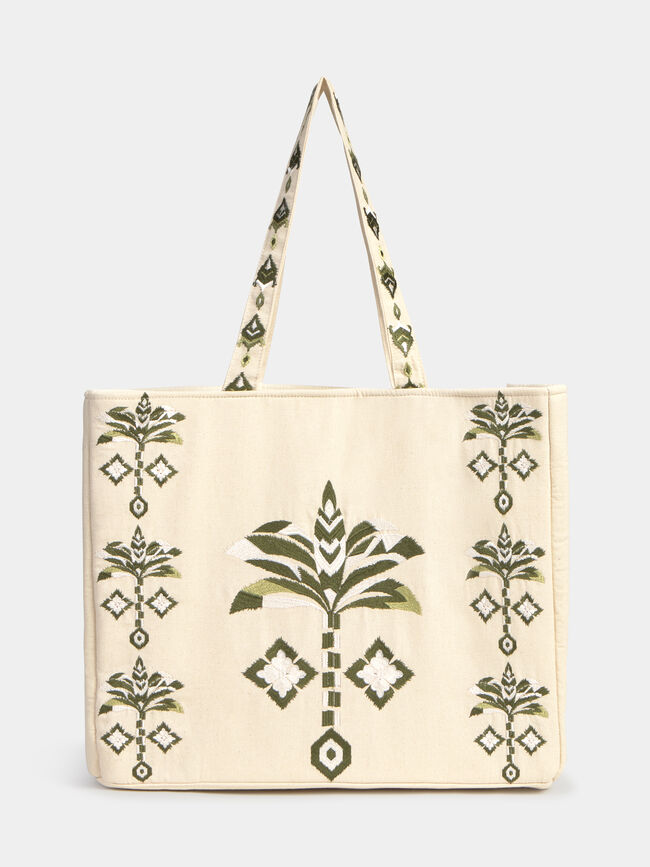BOLSO CANVAS PALMERA Crudo