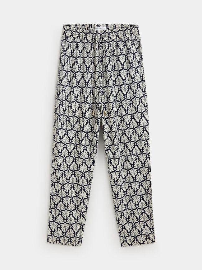 PANTALON FLUIDO ESTAMPADO Azul Noche