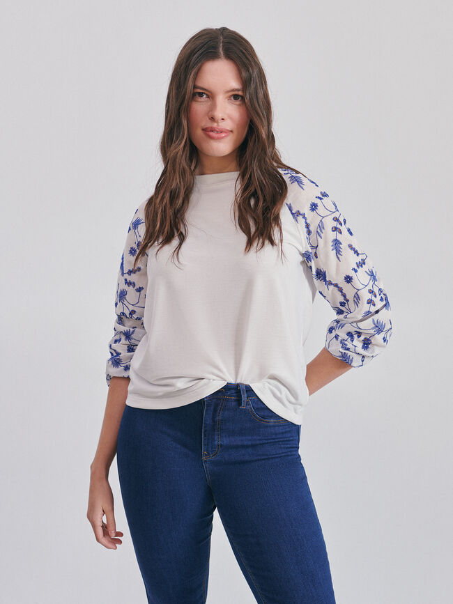 Insignia Pence oasis CAMISETA MANGAS BORDADAS | Encuentro Moda PEN |19.99 EUR