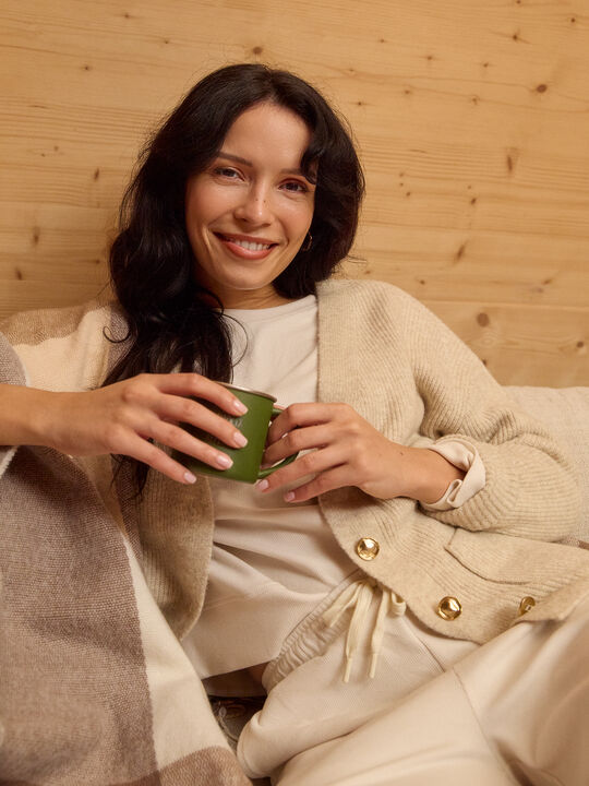 CARDIGAN PICO OVERSIZE Camel image number null