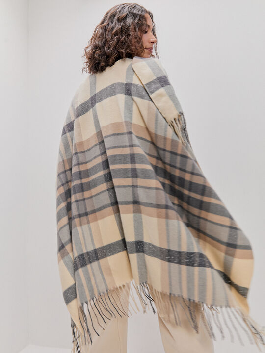 PONCHO CUADROS BRILLOS Rosa image number null