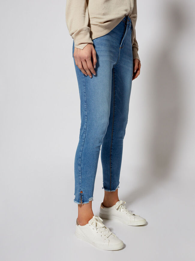 Vaquero pitillo crop Mid Blue Wash