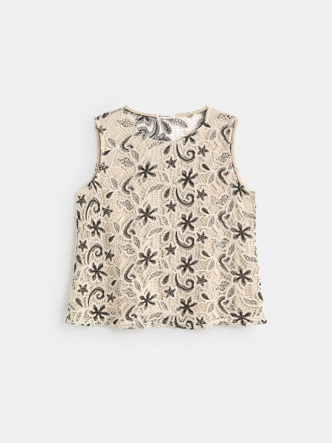 TOP CROCHET BICOLOR Crudo