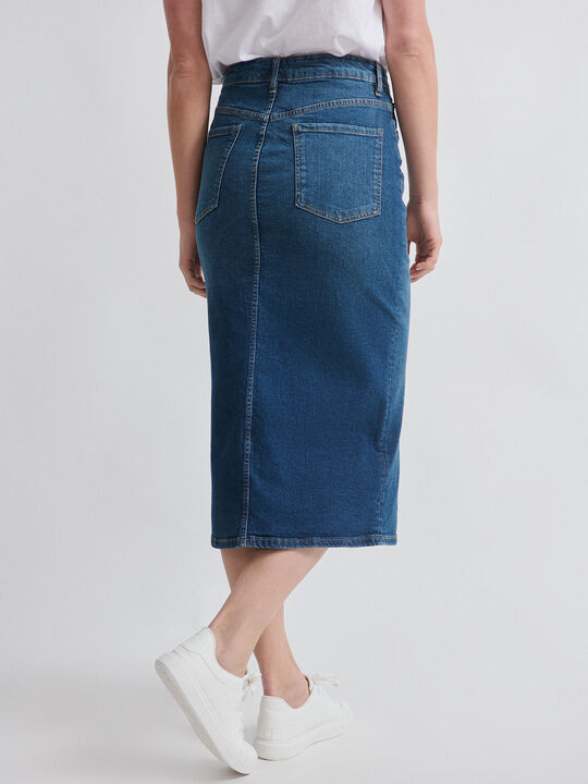 FALDA VAQUERA MIDI Dark blue image number null