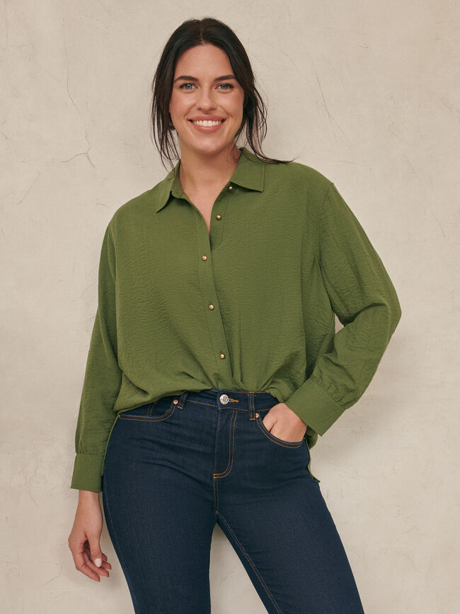 CAMISA FLUÍDA kaki claro