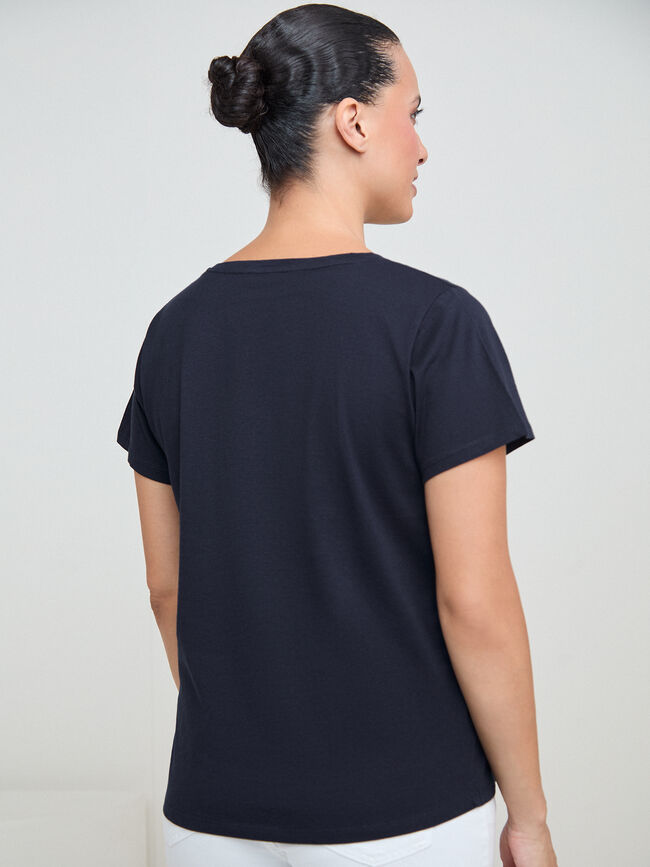 CAMISETA VERANO BRILLANTE Azul Marino