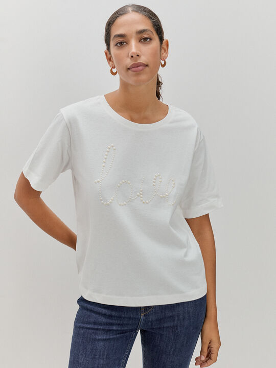 CAMISETA PERLAS LOVE Crudo image number null