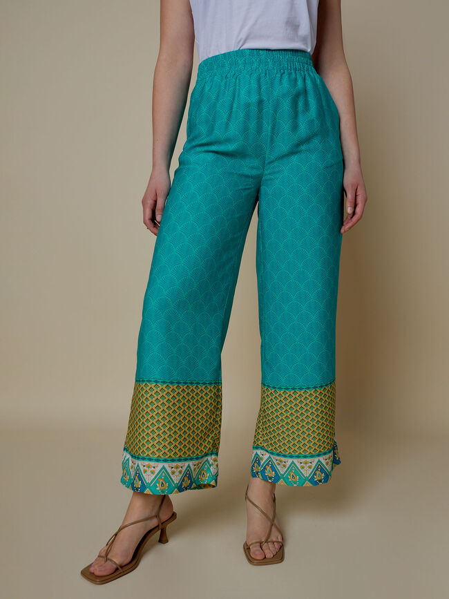 Pantalón palazzo estampado Estampado 1