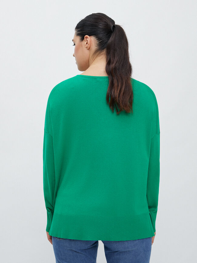 JERSEY CUELLO PICO VERDE OPALO