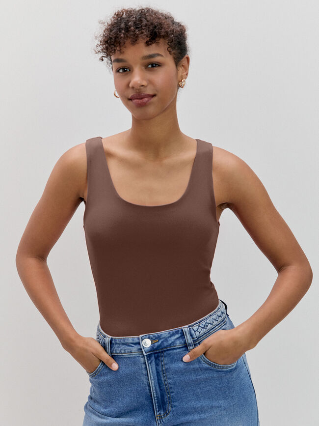 CAMISETA TIRANTE ANCHO Marron