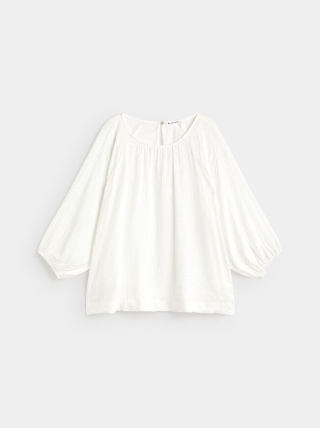 blusa cuello redondo Blanco Optico