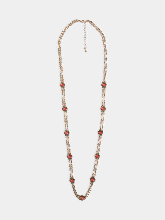 COLLAR CADENA LARGO Oro Viejo image number null