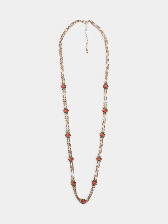 COLLAR CADENA LARGO Oro Viejo