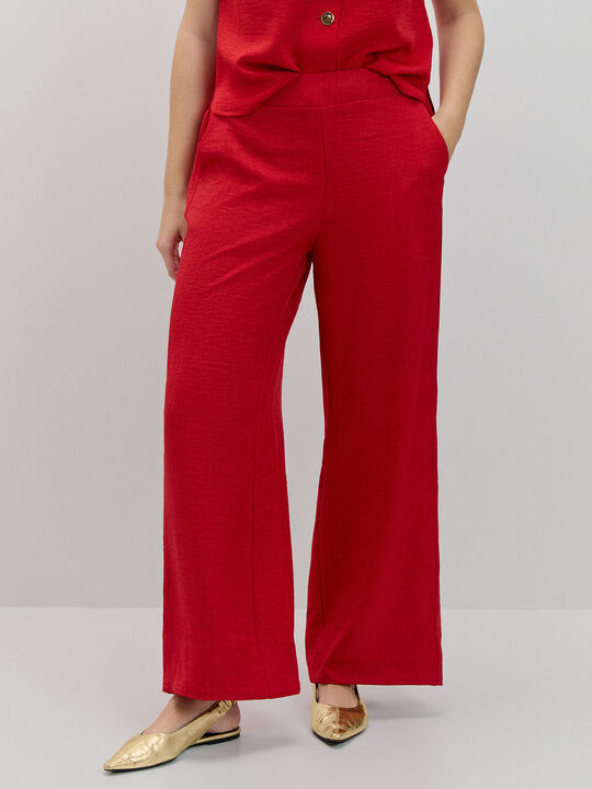 PANTAL&Oacute;N LARGO ANCHO Rojo image number null