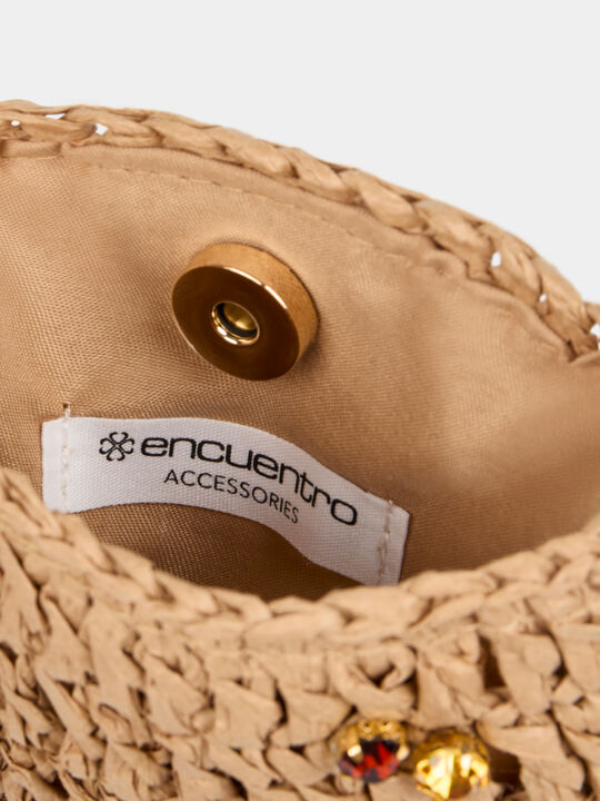 BOLSO MINI RAFIA Beige image number null
