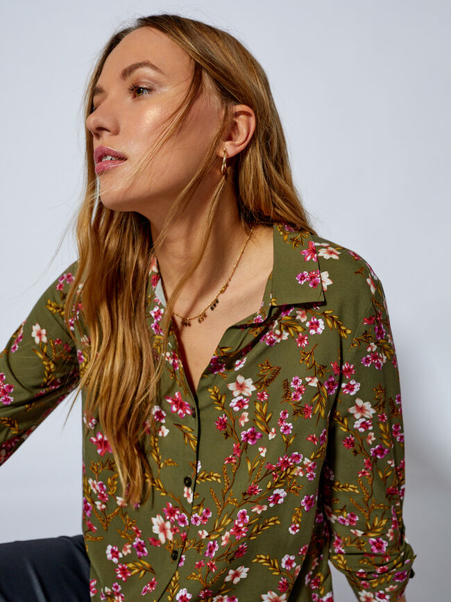blusa visco print Kaki