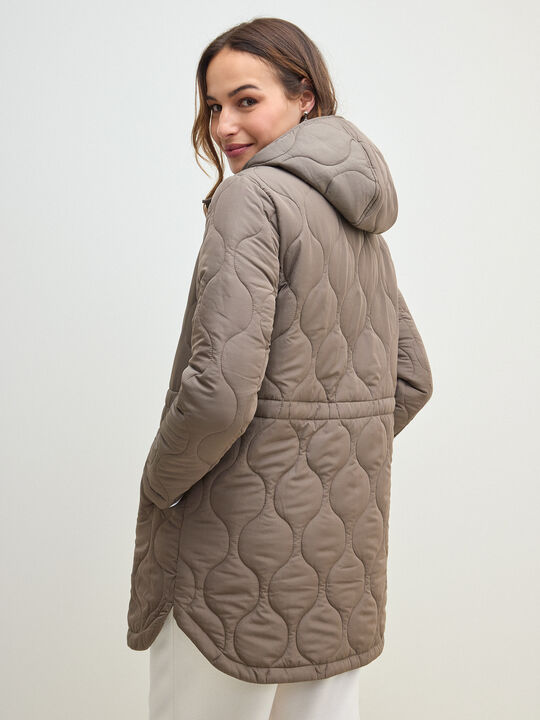 CHAQUETA LARGA ACOLCHADA Vison oscuro image number null