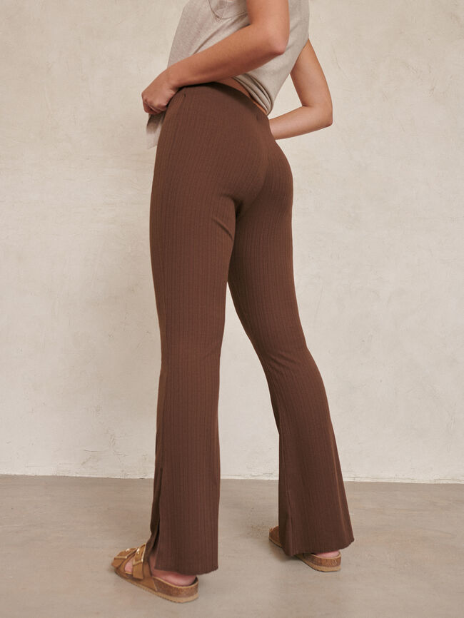 pantalón flore canalé AVENA TOSTADA