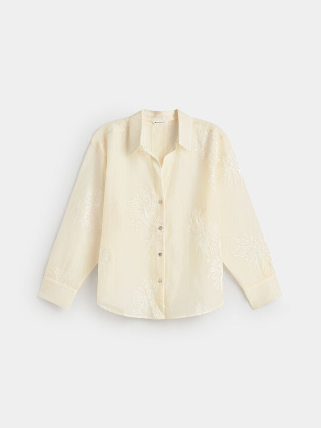 CAMISA ABERTURA TRASERA Blanco Hueso