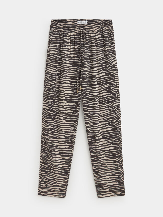 PANTALON FLUIDO ESTAMPADO Negro