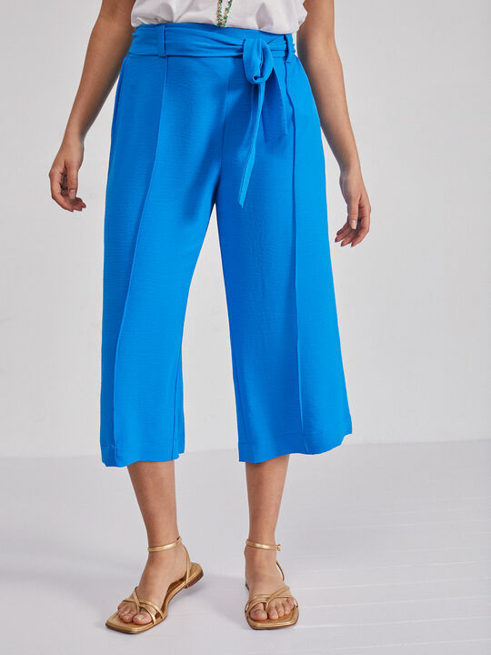 pantalón culotte cinturón Azul Brillante image number null
