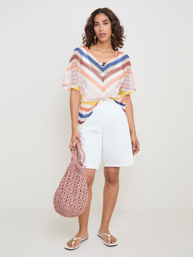 JERSEY CALADO FRANJAS Coral