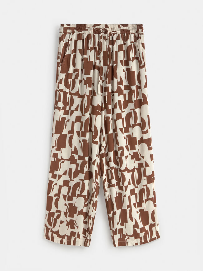 PANTALON FLUIDO ESTAMPADO Crudo
