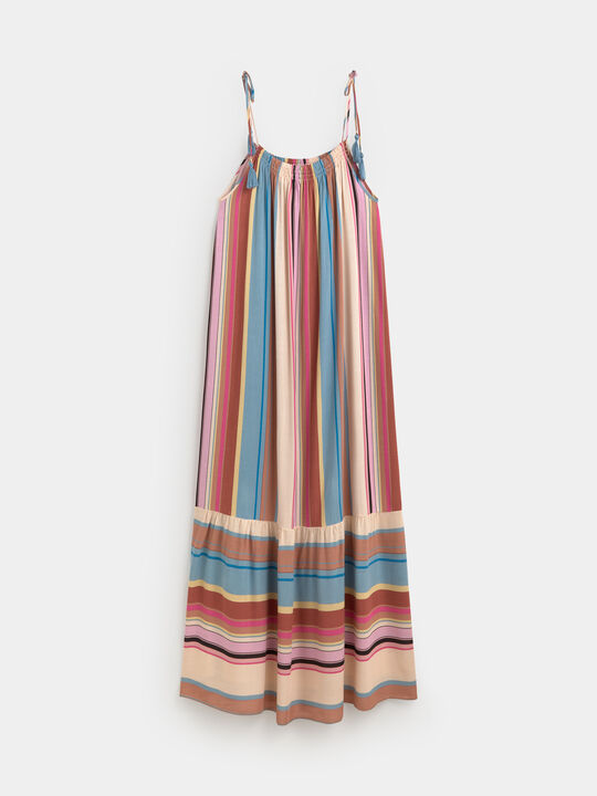 VESTIDO LARGO RAYAS Multicolor image number null