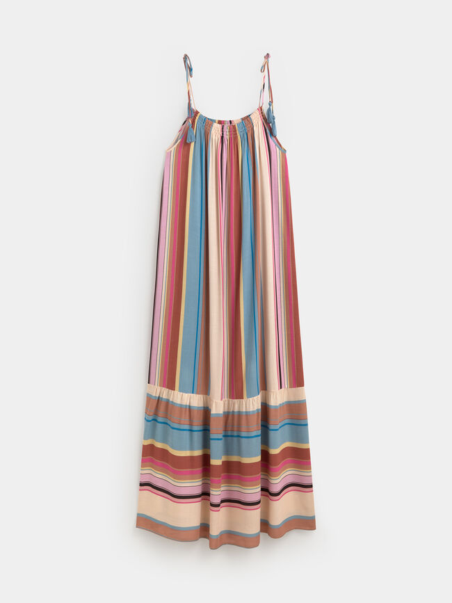 VESTIDO LARGO RAYAS Multicolor