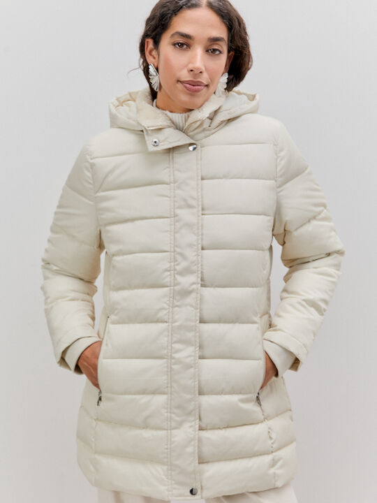 CHAQUETA LARGA ACOLCHADA Crudo image number null