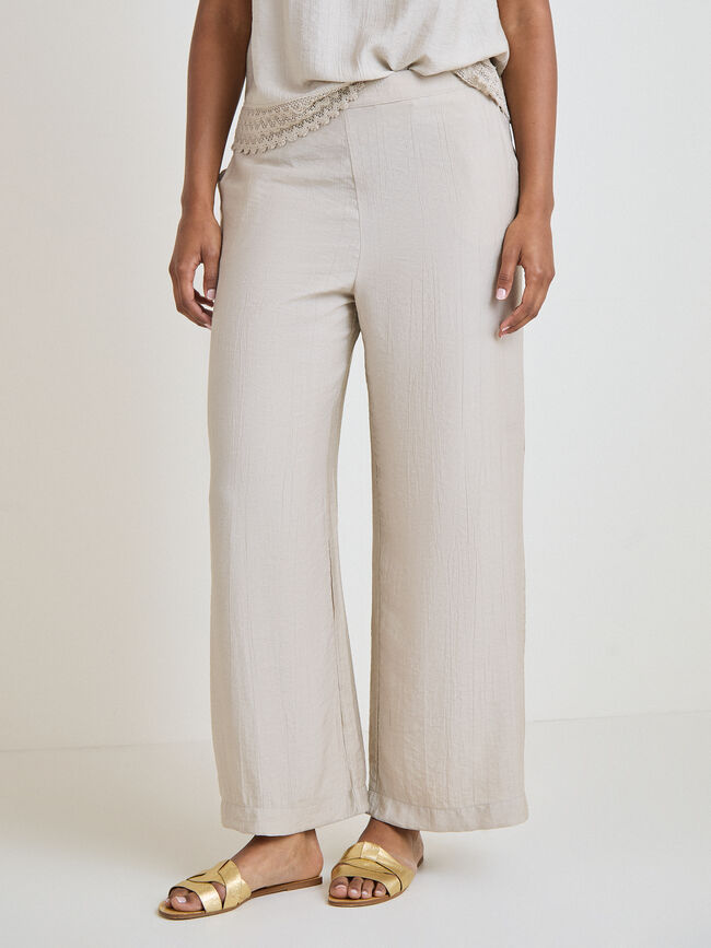 PANTAL&Oacute;N LARGO FLUIDO Piedra