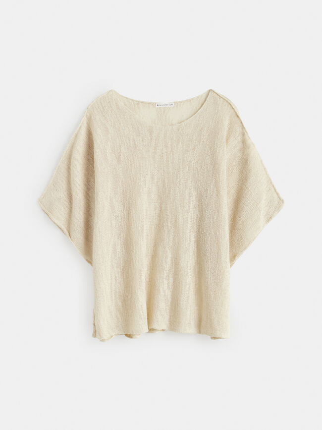 JERSEY PONCHO Beige