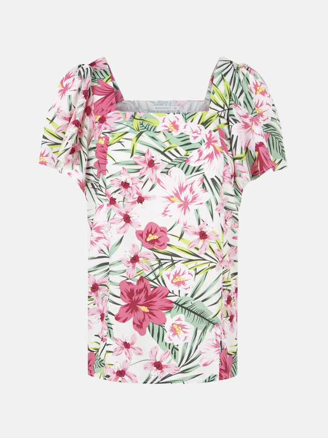 Blusa manga volante Fucsia Claro